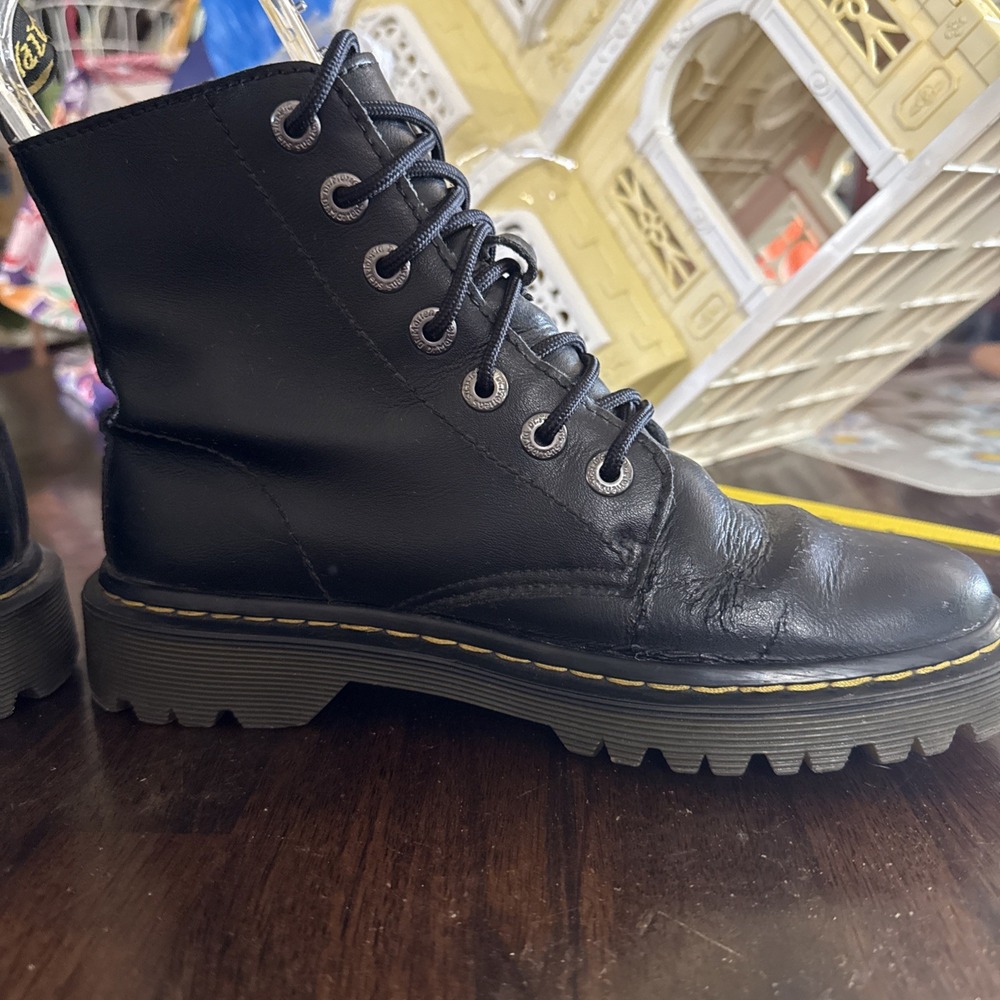 Dr Martens Combat Boots Womens 6 Luana Back Leather Lace Up Retro Grunge Docs - Picture 7 of 10